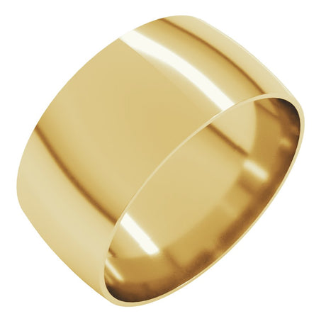 14K Yellow Gold 9 mm Ultra-Lightweight Comfort-Fit Half Round Band Size 7.5