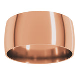 14K Rose Gold 9 mm Ultra-Lightweight Comfort-Fit Half Round Band Size 11