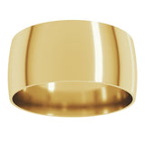 14K Yellow Gold 9 mm Ultra-Lightweight Comfort-Fit Half Round Band Size 11