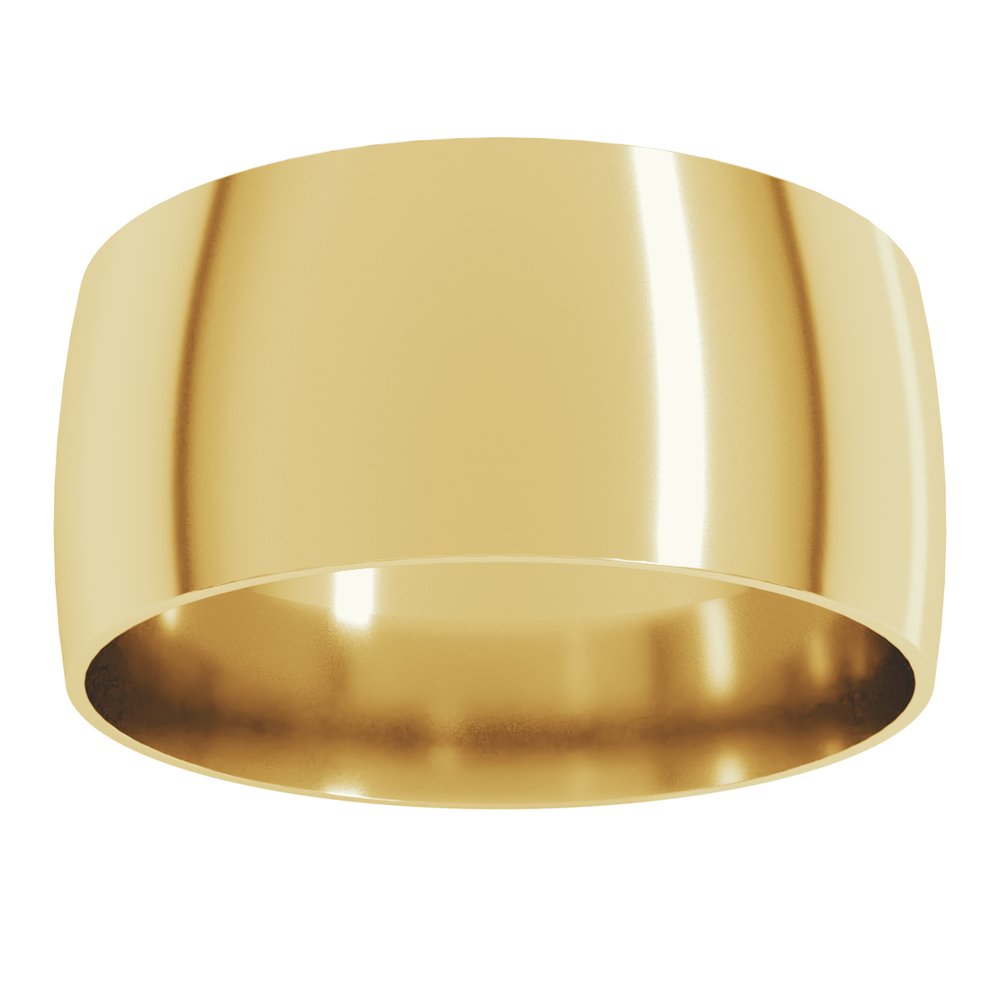 14K Yellow Gold 9 mm Ultra-Lightweight Comfort-Fit Half Round Band Size 7.5