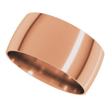 14K Rose Gold 9 mm Ultra-Lightweight Comfort-Fit Half Round Band Size 11