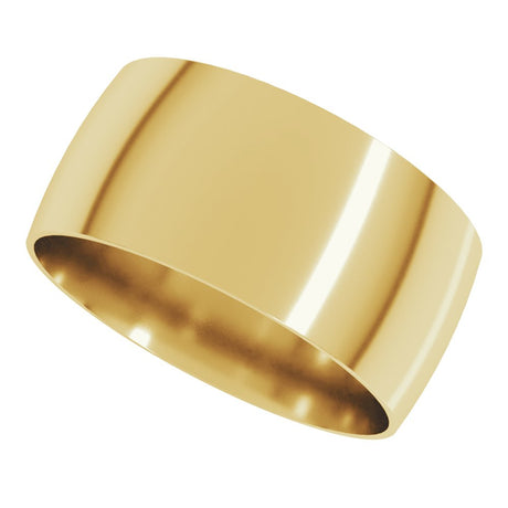 14K Yellow Gold 9 mm Ultra-Lightweight Comfort-Fit Half Round Band Size 7.5