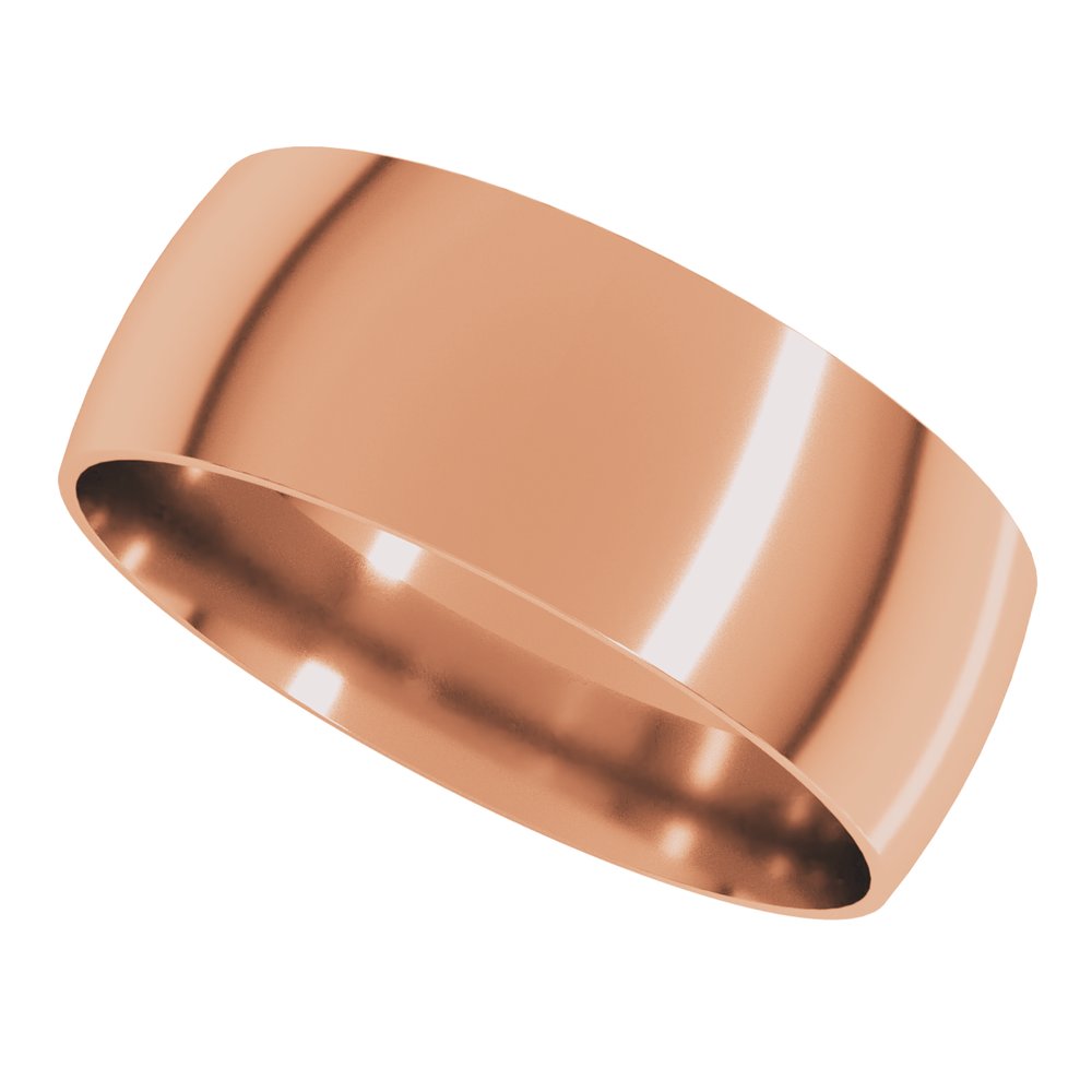 10K Rose 7 mm Ultra-Lightweight Comfort-Fit Half Round Band Size 9.5