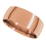10K Rose 7 mm Ultra-Lightweight Comfort-Fit Half Round Band Size 9.5