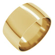 14K Yellow Gold 10 mm Ultra-Lightweight Comfort-Fit Half Round Band Size 10.5