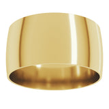 14K Yellow Gold 10 mm Ultra-Lightweight Comfort-Fit Half Round Band Size 10.5