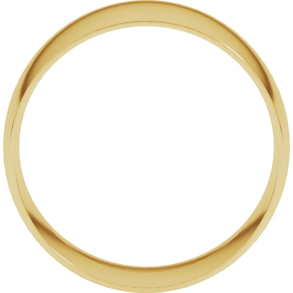 14K Yellow Gold 10 mm Ultra-Lightweight Comfort-Fit Half Round Band Size 10.5