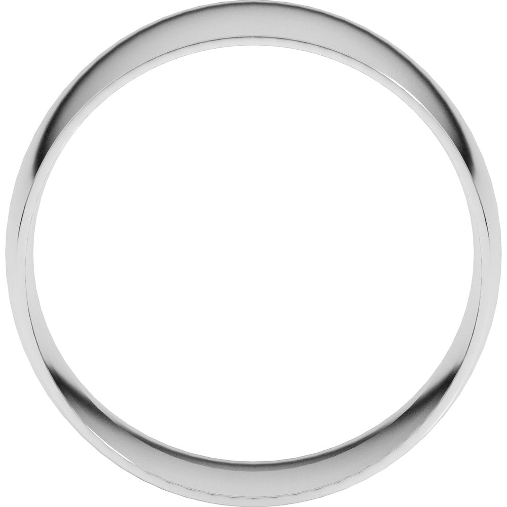 14K White Gold 10 mm Ultra-Lightweight Comfort-Fit Half Round Band Size 6.5
