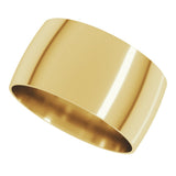 14K Yellow Gold 10 mm Ultra-Lightweight Comfort-Fit Half Round Band Size 10.5