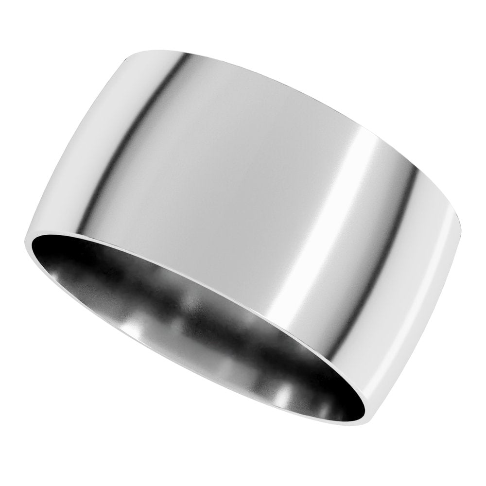 14K White Gold 10 mm Ultra-Lightweight Comfort-Fit Half Round Band Size 6.5