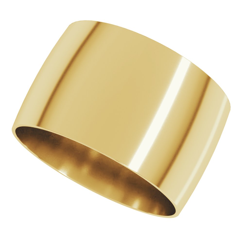 14K Yellow 12 mm Ultra-Lightweight Comfort-Fit Half Round Band Size 7