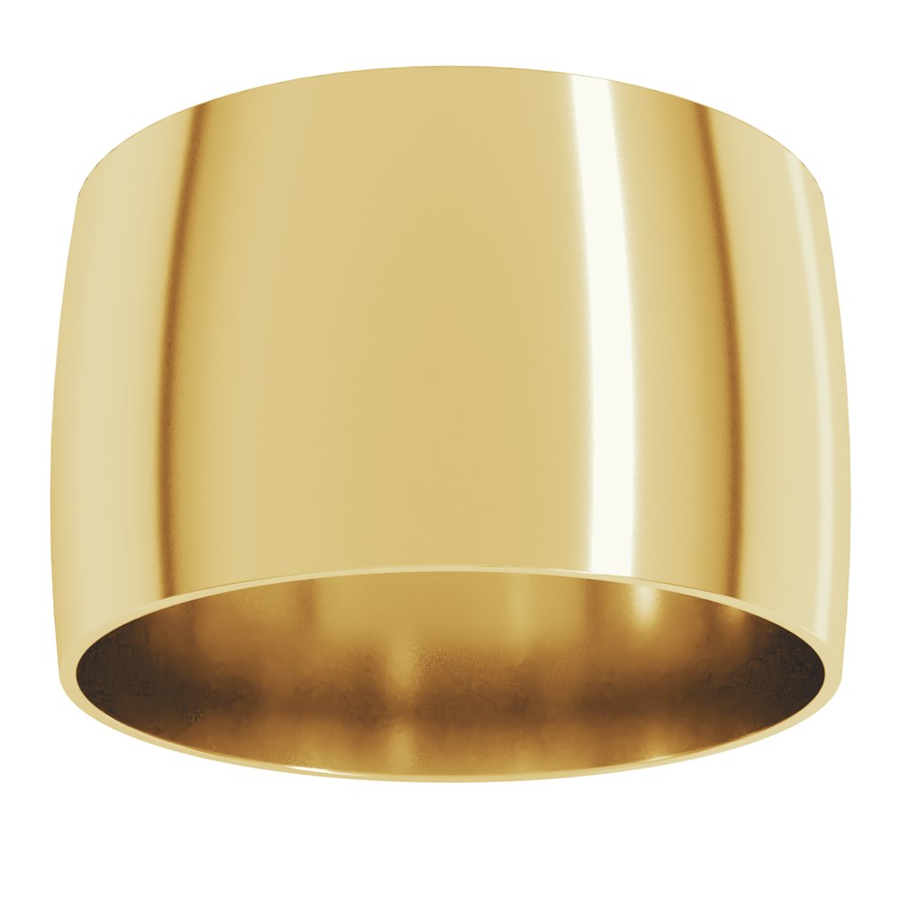 14K Yellow 12 mm Ultra-Lightweight Comfort-Fit Half Round Band Size 7