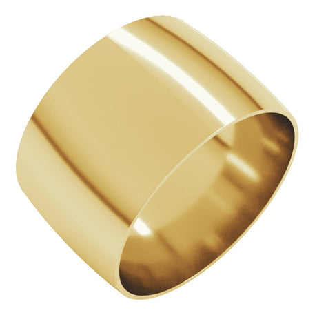 14K Yellow 12 mm Ultra-Lightweight Comfort-Fit Half Round Band Size 6