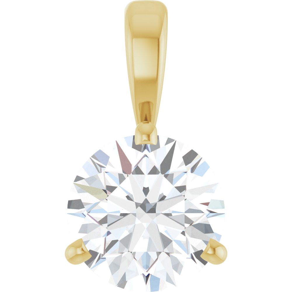 14K Yellow Lab-Grown Moissanite Pendant