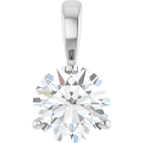 14K White Gold 1 CT Lab-Grown Diamond Pendant 