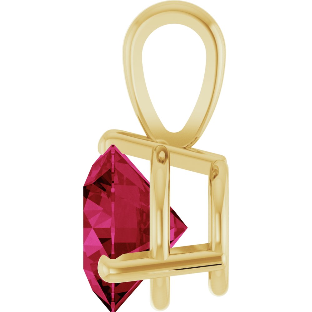 14K Yellow Lab-Grown Ruby Pendant