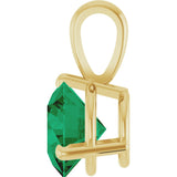 14K Yellow Lab-Grown Emerald Pendant