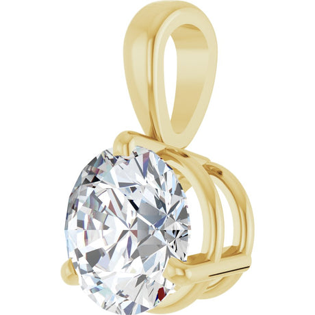 14K Yellow Lab-Grown Moissanite Pendant