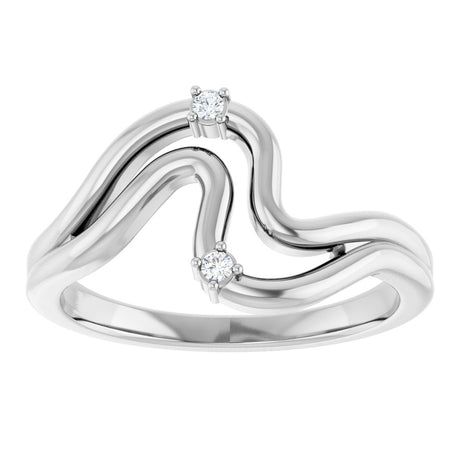 14K White .03 CTW Natural Diamond Ring