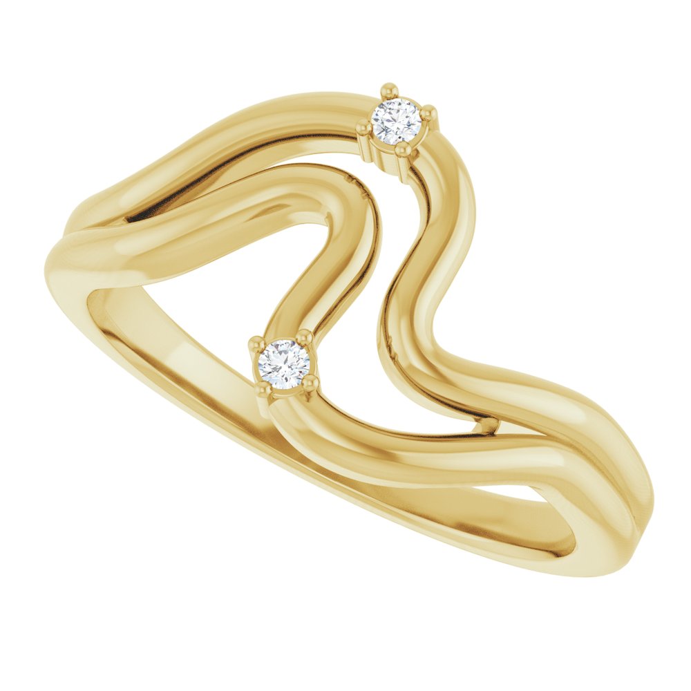 14K Yellow Gold .03 CTW Natural Diamond Ring