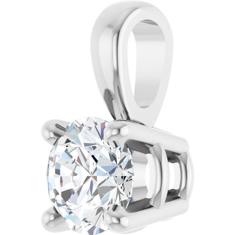 14K White Gold 1/4 CT Natural Diamond Pendant