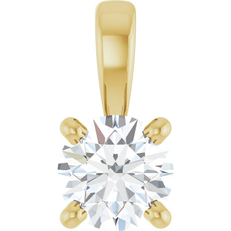 14K Yellow 1/4 CT Lab-Grown Diamond Pendant