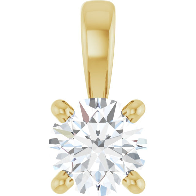 14K Yellow 1/4 CT Lab-Grown Diamond Pendant