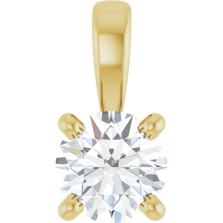 14K Yellow Gold 1/4 CT Lab-Grown Diamond Pendant