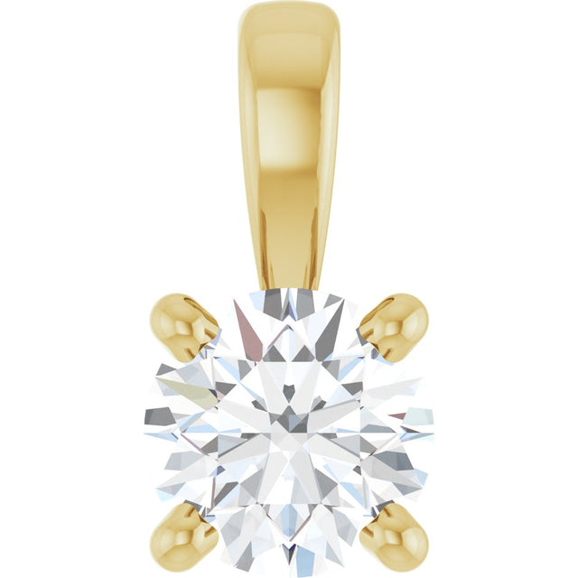 14K Yellow Gold 1/4 CT Lab-Grown Diamond Pendant