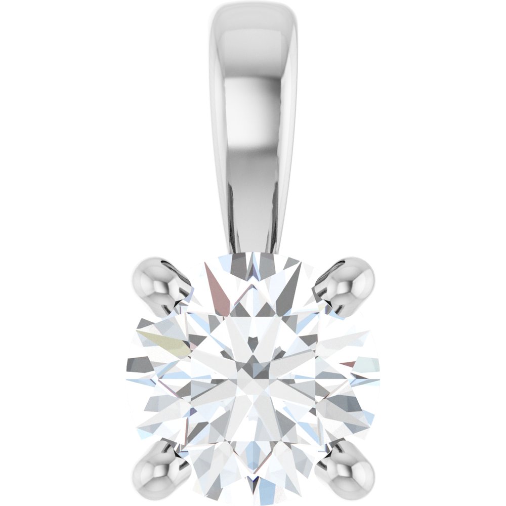 14K White Gold 1/4 CT Natural Diamond Pendant