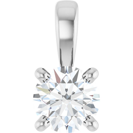 14K White Gold 1/4 CT Natural Diamond Pendant