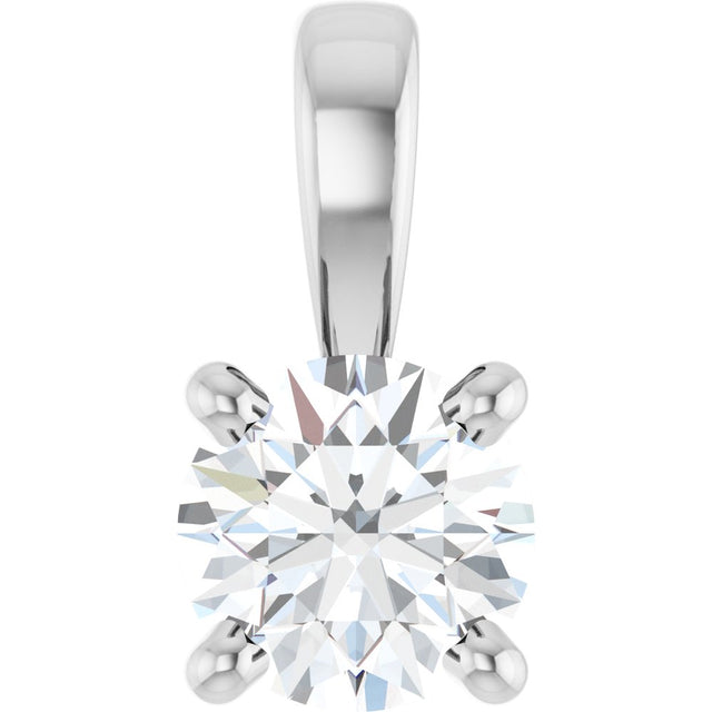 14K White Gold 1/4 CT Natural Diamond Pendant