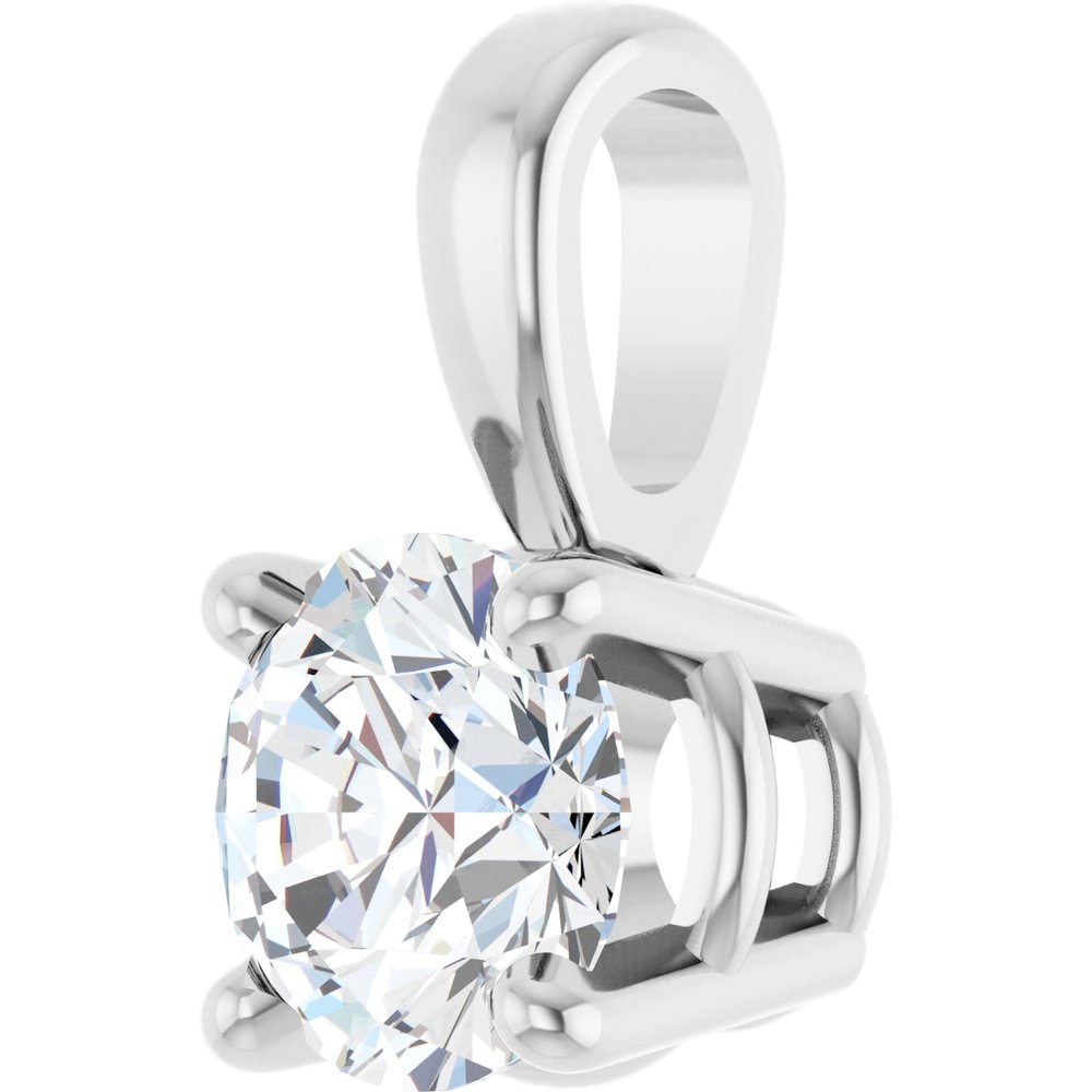 14K White Gold 1/3 CT Lab-Grown Diamond Pendant