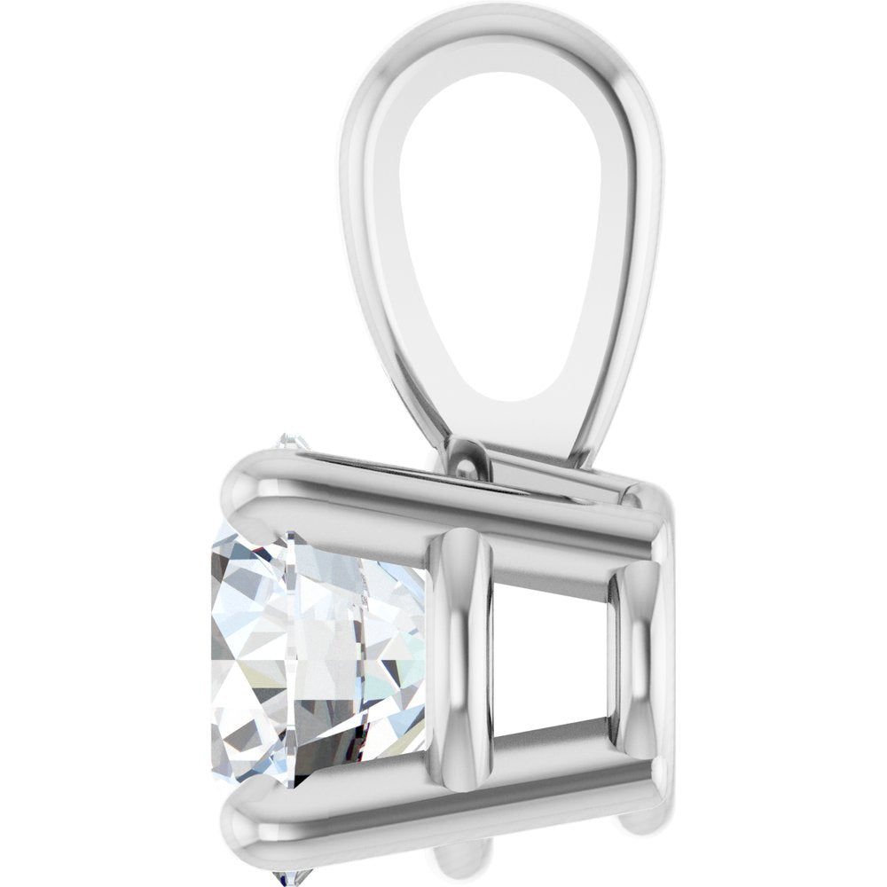 14K White 1/3 CT Lab-Grown Diamond Pendant