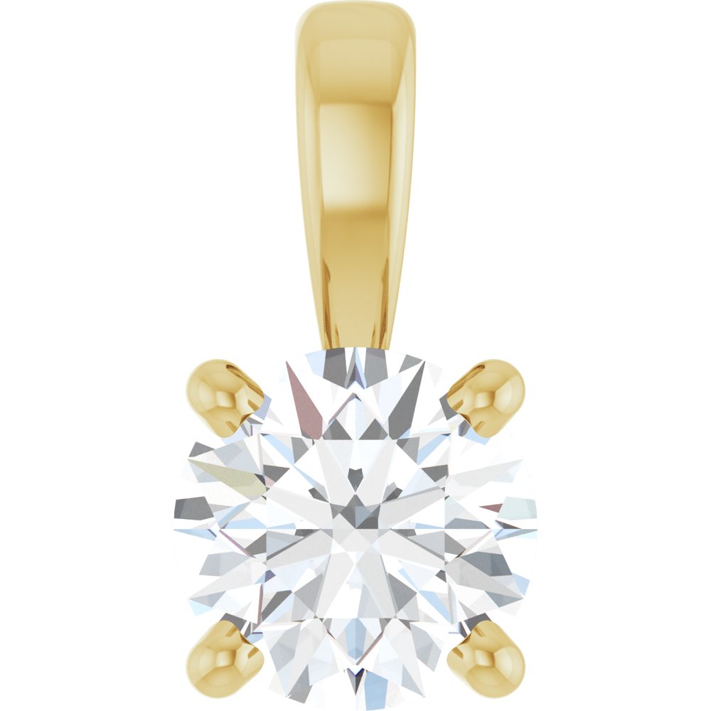 14K Yellow 1/3 CT Lab-Grown Diamond Pendant