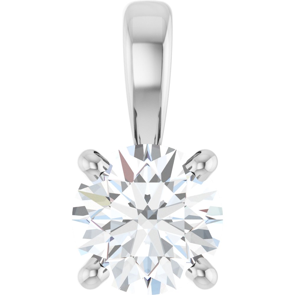 14K White 1/3 CT Lab-Grown Diamond Pendant