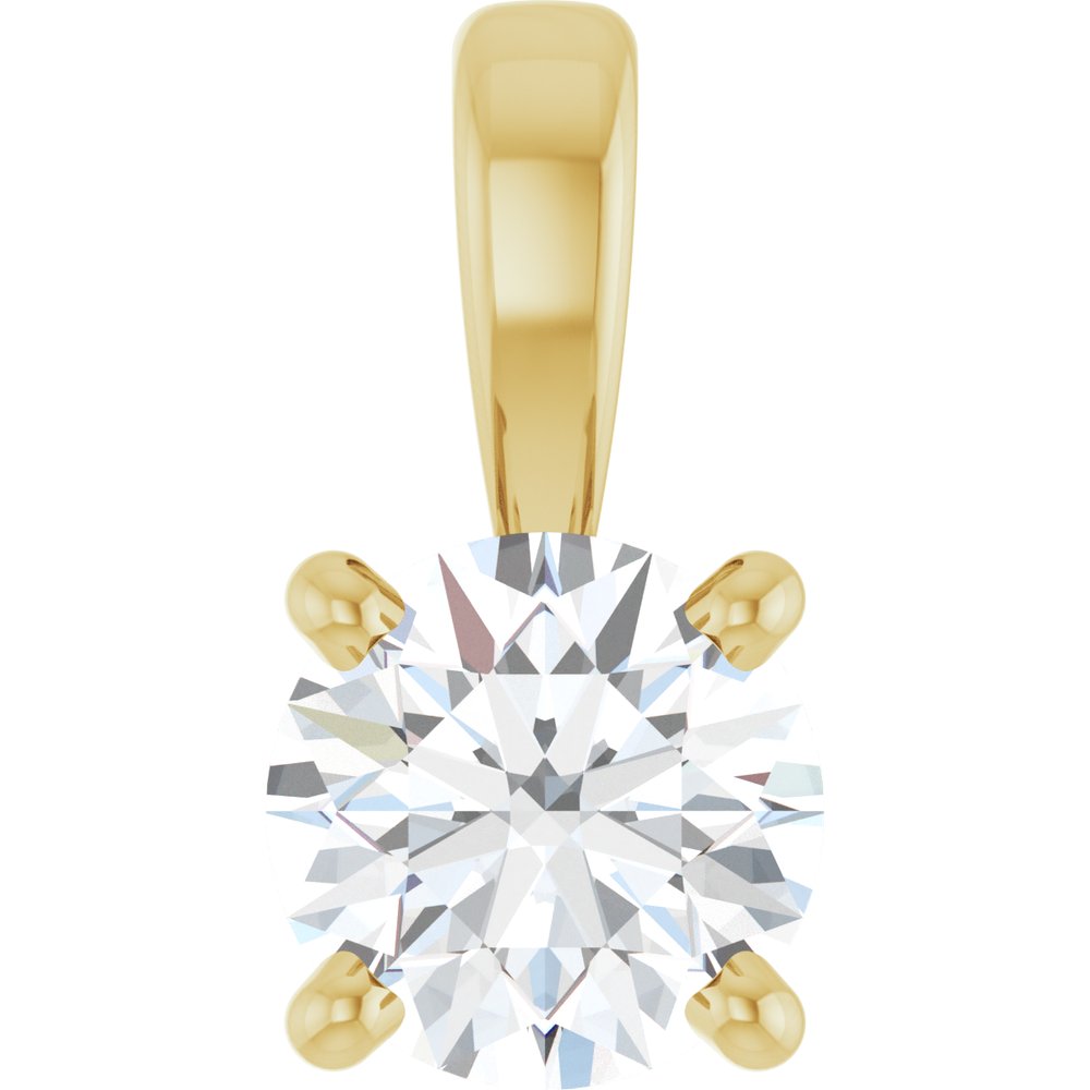 14K Yellow Gold 1/3 CT Natural Diamond Pendant
