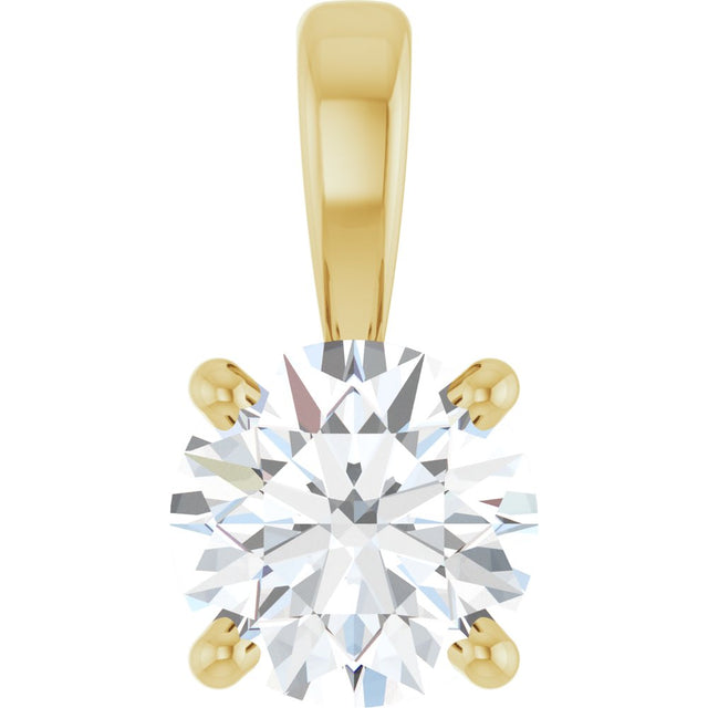 14K Yellow Gold 1/2 CT Natural Diamond Pendant
