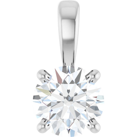 14K White Gold 1/2 CT Lab-Grown Diamond Pendant