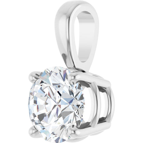 Sterling Silver 3/4 CT Lab-Grown Diamond Pendant