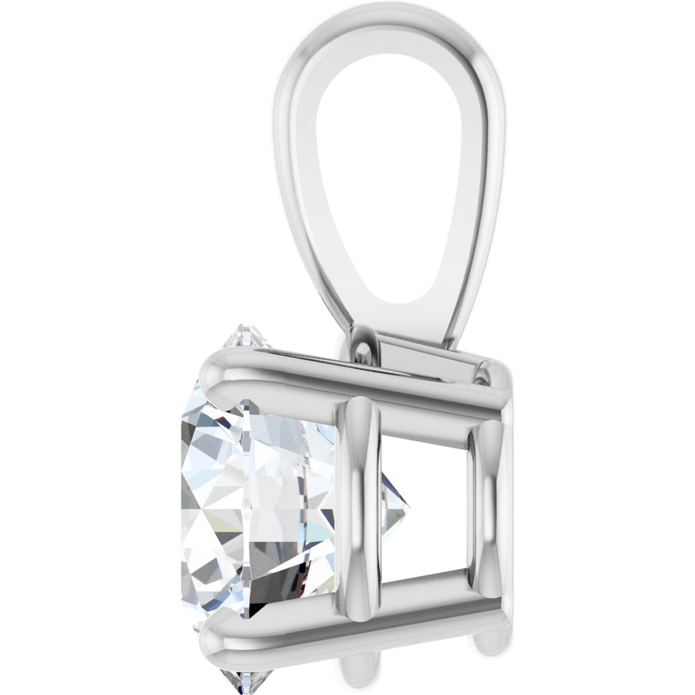 14K White 3/4 CT Lab-Grown Diamond Pendant