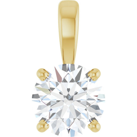 14K Yellow 3/4 CT Lab-Grown Diamond Pendant