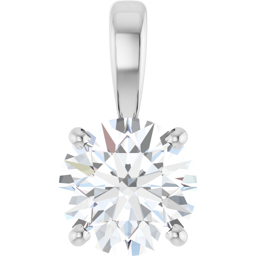 14K White 1 CTW Lab-Grown Diamond Pendant