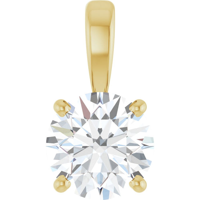 14K Yellow Gold 1 CT Lab-Grown Diamond Pendant