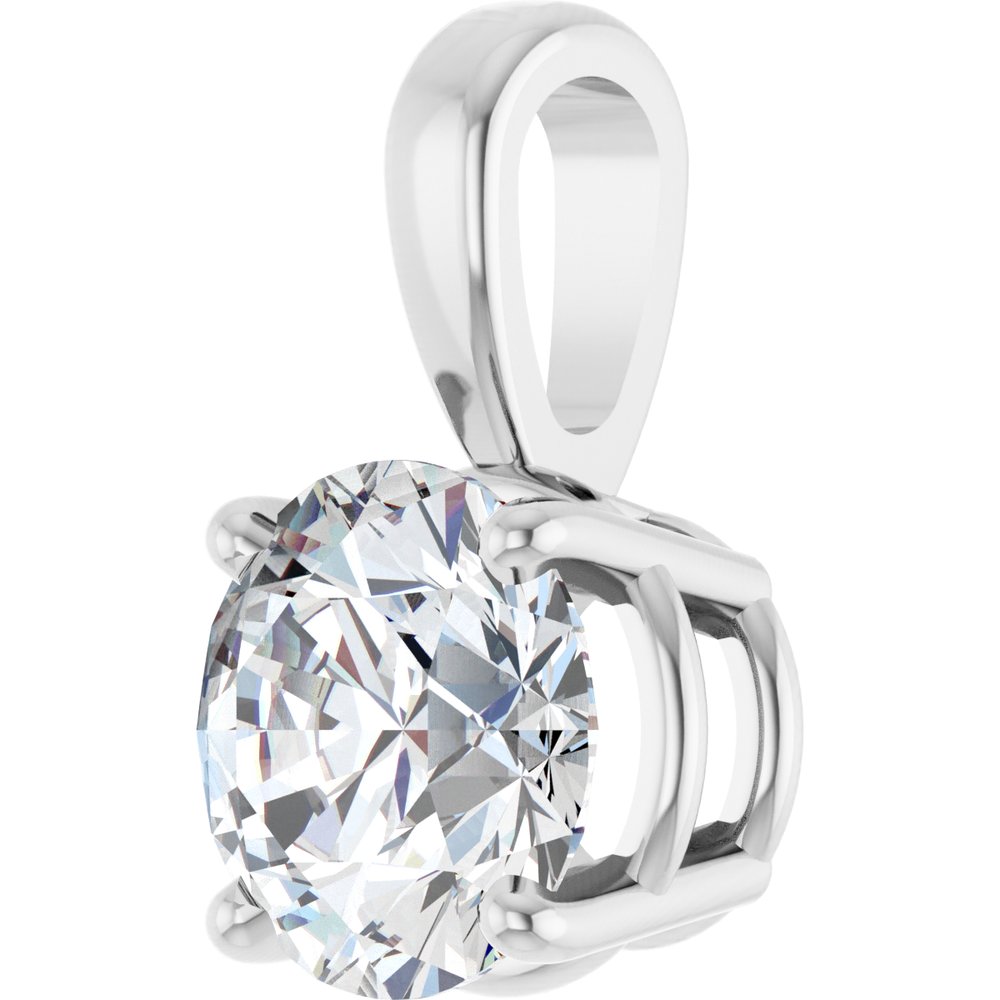 Sterling Silver 1 CT Lab-Grown Diamond Pendant