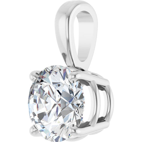 Sterling Silver 1 CT Lab-Grown Diamond Pendant