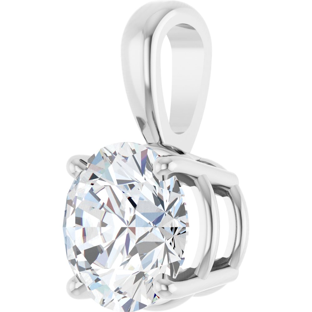 14K White Gold 1 1/4 CT Lab-Grown Diamond Pendant