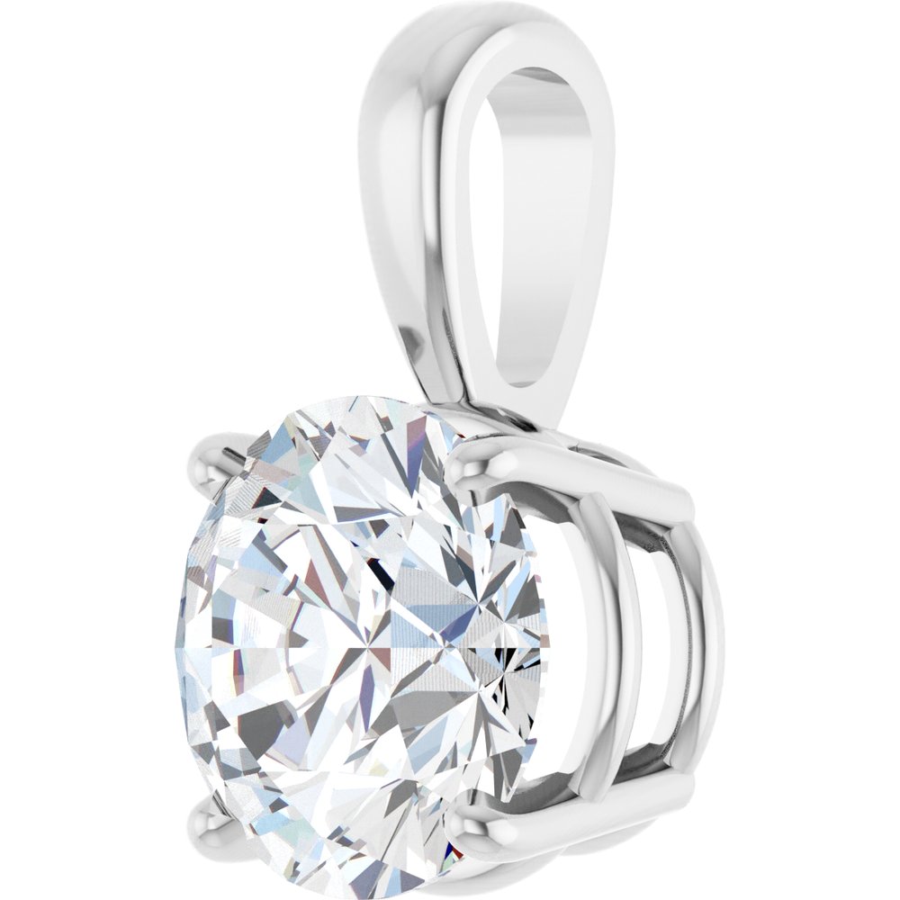 14K White 2 CT Lab-Grown Diamond Pendant