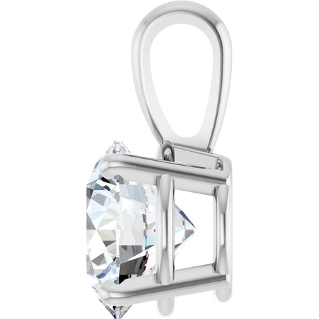 14K White 2 CT Lab-Grown Diamond Pendant