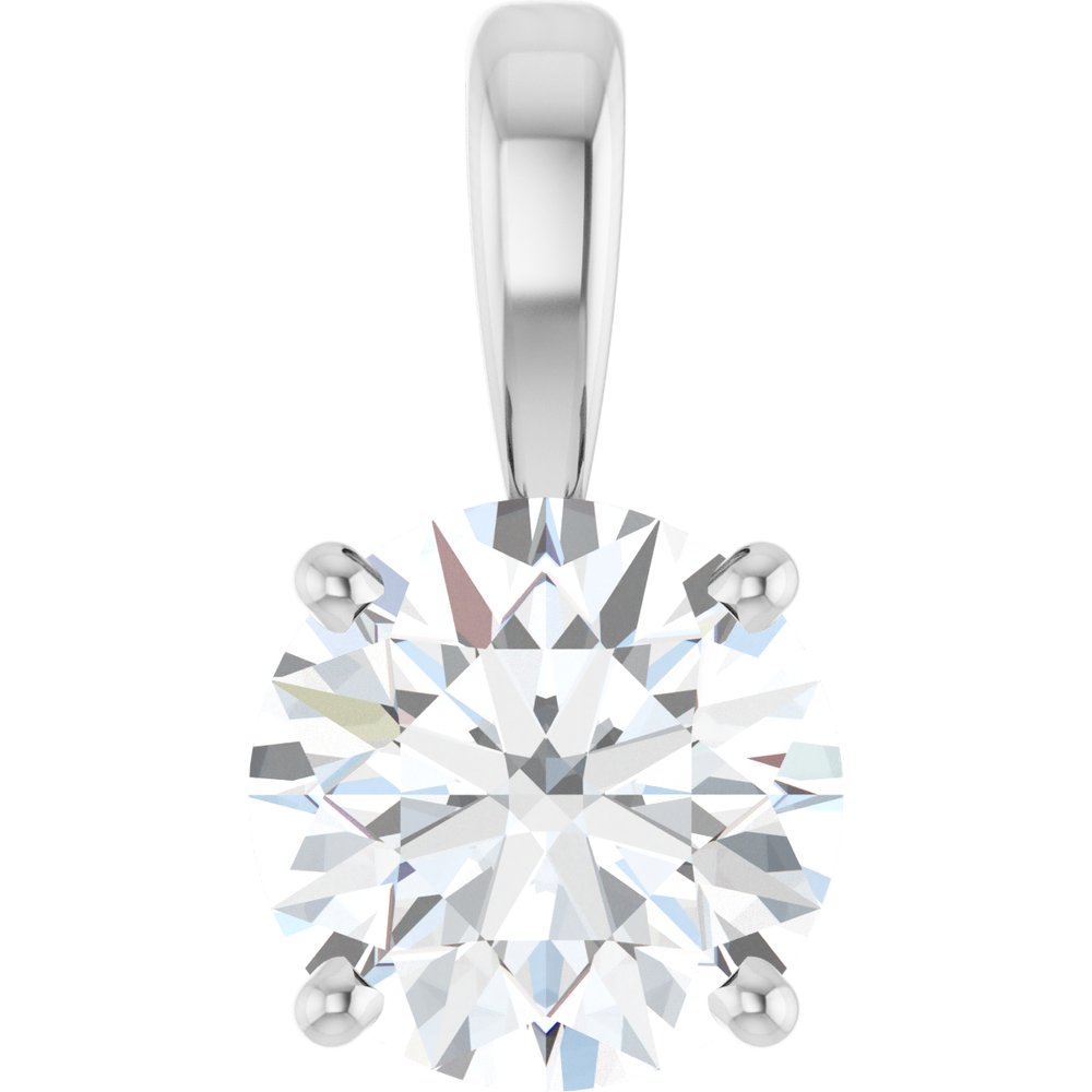 14K White 1 1/4 CT Lab-Grown Diamond Pendant